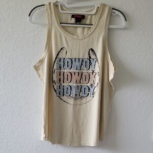 Affliction Cream Graphic Tank Top